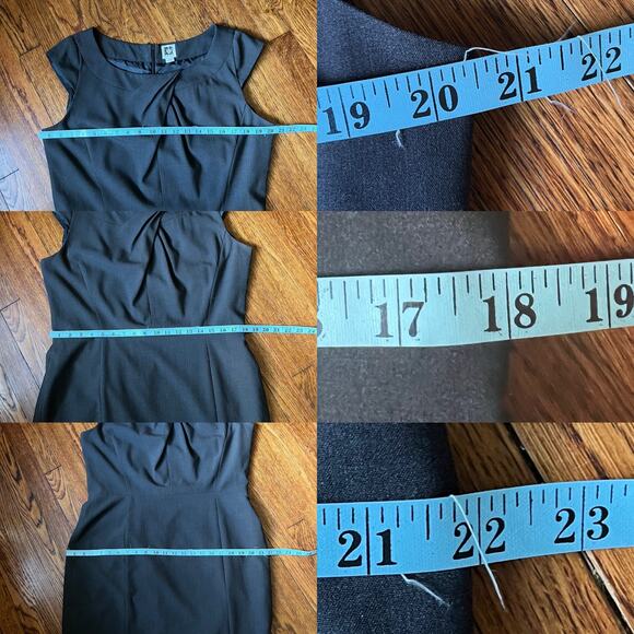 Anne Klein Gray Shift Dress Size 14 Sleeveless Back Zip Midi Career Minimalist - Picture 9 of 15